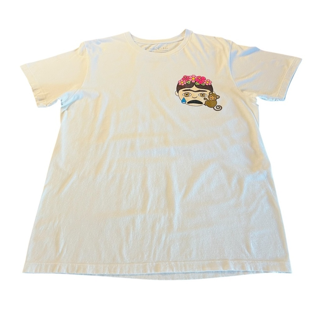 Frida Kahlo White Graphic Tee Size Large